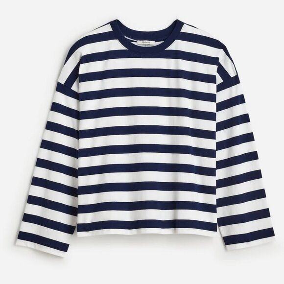 Madewell Oversized Long-Sleeve Crewneck Tee - Picture 2 of 10